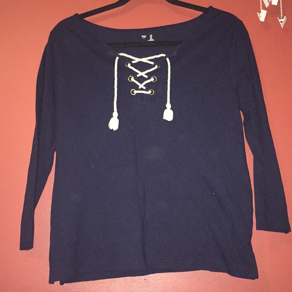 Navy Blue Knotted Top